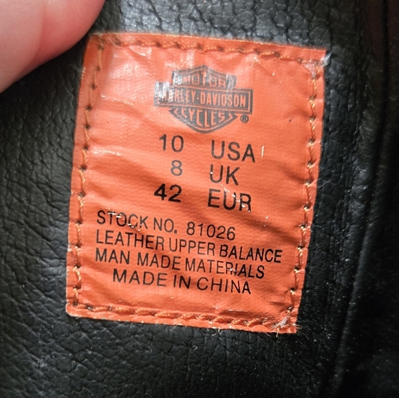 Harley-Davidson Black Leather Upper Rounded Toe Biker Boot Size 10 - Picture 3 of 12
